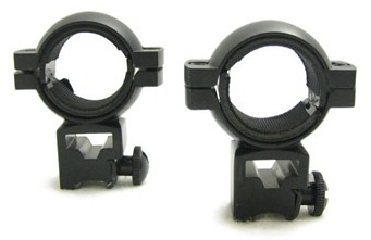 Крепления (кольца) для оптики комбинированные высокие NcSTAR R22 30 мм RING-3/8" DOVETAIL/1" INSERTS HIGHT.